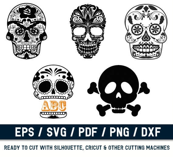 Skull Svg File Skull Cut File Skull Monogram Svg Sugar