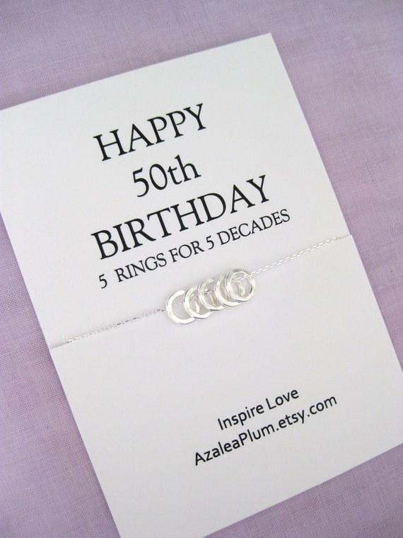 50th Birthday Gift for sister Sterling silver necklace for