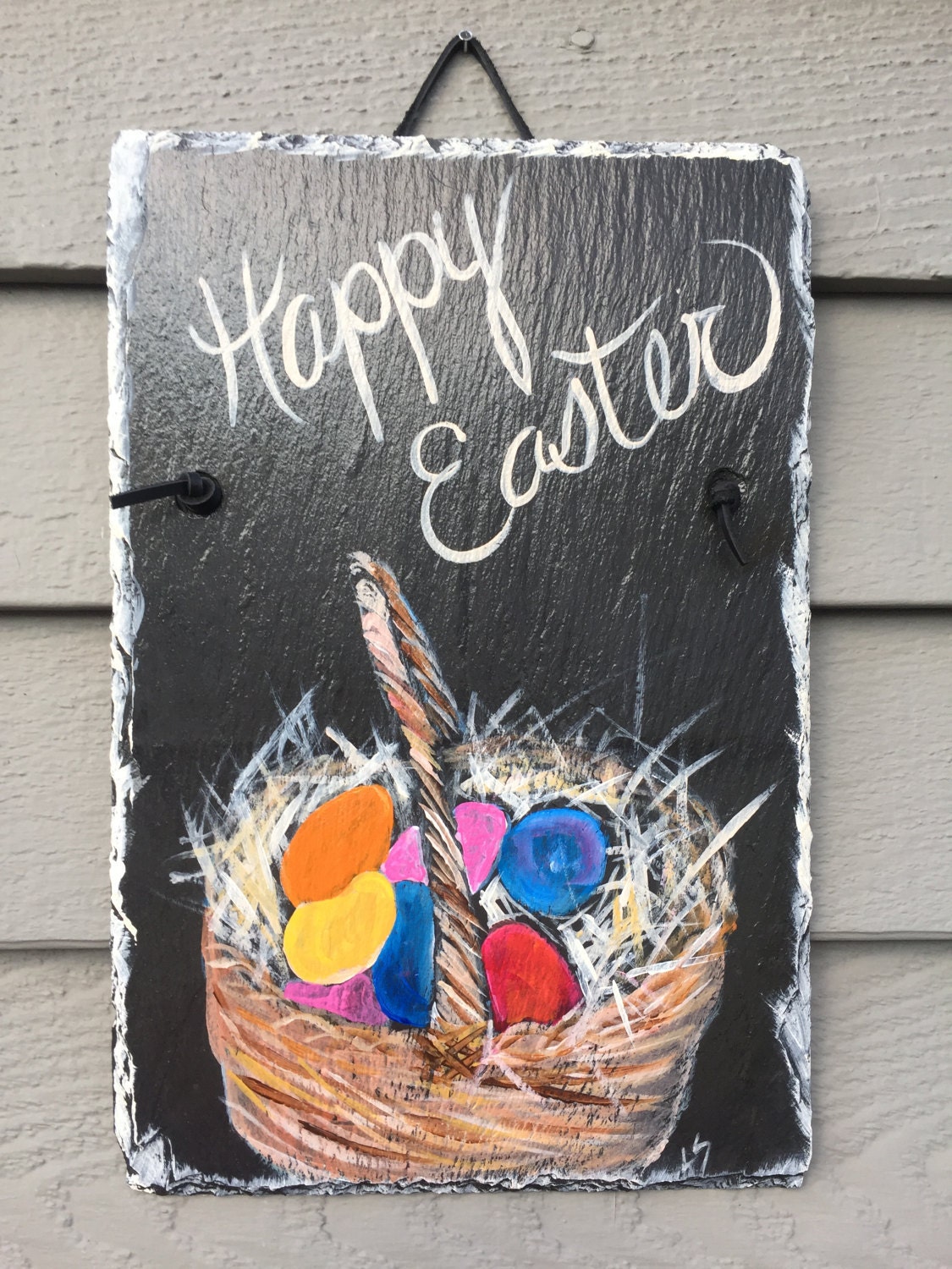 easter slate door hanging, easter welcome sign, front door decor easter slate door hanging, easter welcome sign, front door decor