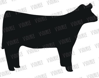 Show Heifer SVG - Show Cattle SVG - Cow SVG - Heifer Clipart - Cow Art - 4H Heifer - Ffa Heifer - Silhouette, Cricut- Show Heifer Cut Files