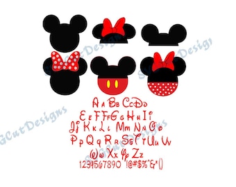 Disney Font SVG Bundle pack Alphabet and Numbers Svg Dxf Eps Cricut Design Space, Silhouette, Digital Cut Files, Instant Download