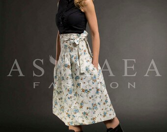 Floral Midi Skirt,Party Dress,Maxi Ball skirt, Maxi Dress,Skirt With Pockets by Astraea-6006