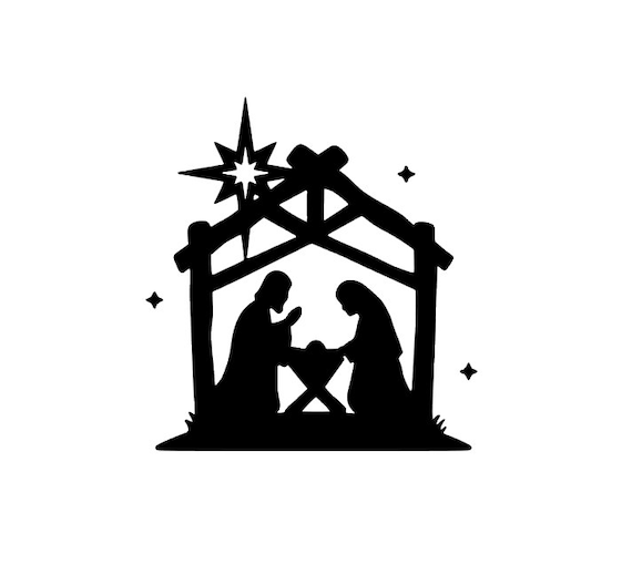 Nativity Manger Scene Decal Nativity Baby Jesus Merry