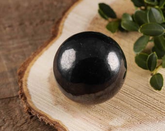 3cm SHUNGITE Sphere - Shungite Stone, Polished Stone, Grounding Stone, Root Chakra Stone, Healing Crystal, Protection Stone E0278