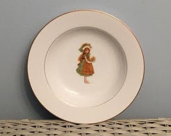 Set of Seven Vintage Holly Hobbie Green Girl Bowls