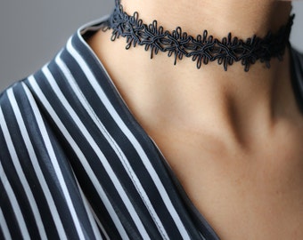 Black Lace Choker Necklace - Black Choker - Bohemian Jewelry - Layering Necklace - Tattoo Choker - Gift for Her - Christmas Gift