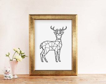 Geometric deer | Etsy