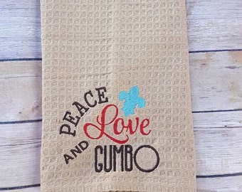 Gumbo Towels, kitchen towels, dish towels, tea towels, towels, hand towels, funny towels, decorative towels, kitchen decor, housewarming