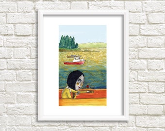 Lady in Fishing Boat