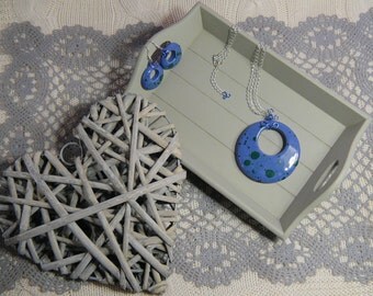 Ceramic and copper jewelry sets-Ceramic and copper necklace and earrings