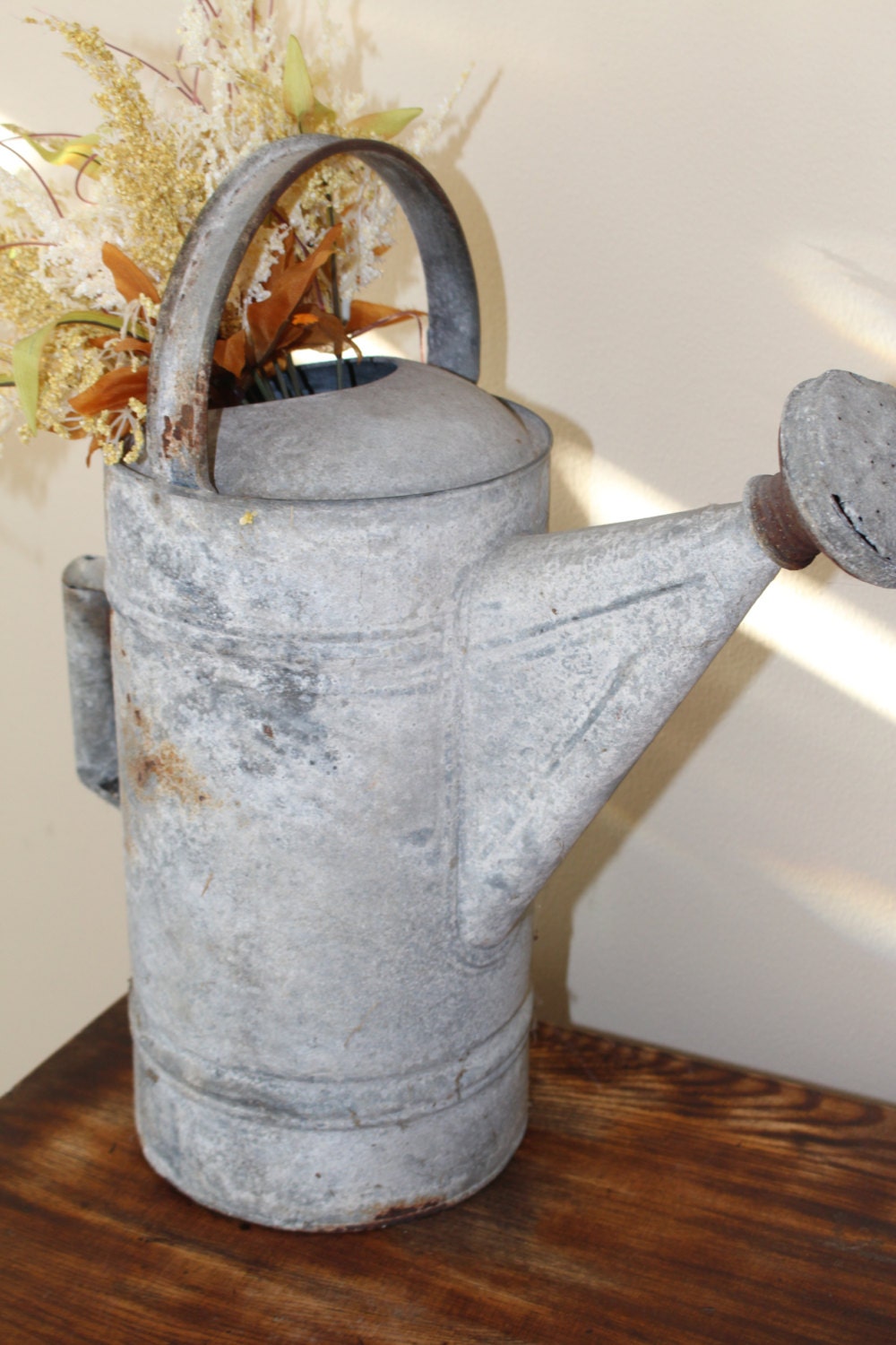 Large Galvanized Watering Can Vintage Watering Can Garden