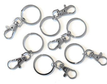 Keychain Clasp, Keychain Ring, Lobster Clasp Claw, Trigger Hook, Swivel Key chain, Split Ring, DIY craft project, Save the Date Keychains