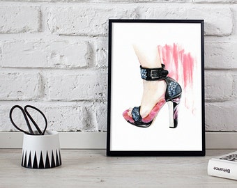 wall art, fashion print, shoes illustration - 2 sizes available Giclee print