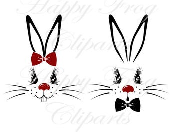 Download Bunny face silhouette - HFC 022 - Instant download, Vector ...