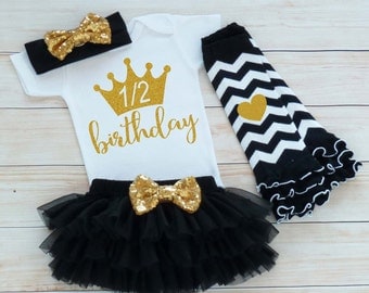 Baby Half Birthday Shirt, Cake Smash Outfit, Half Birthday Outfit Girl, 6 Month Birthday Bodysuit, Half Way To One Outfit, 1/2 Birthday Girl