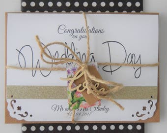 Personalised Wedding Card | Congratulations | Mr and Mrs | Wedding Day | Vintage | Stylish | Custom Wedding Card