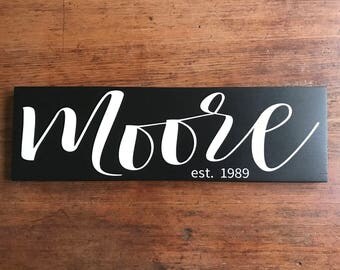 Family Established Sign, Wood Signs, Custom Name Sign, Wooden Signs, Last Name Established Sign, Wood Sign Home Decor, Wedding Gift