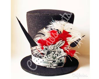 White Rabbit Costume Alice in Wonderland Hat Disney Party Top Hat