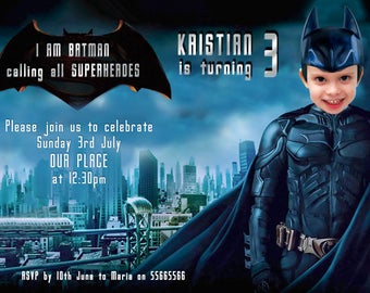 BATMAN Invitation, Birthday Batman Party, Batman versus Superman, SUPERHERO Birthday Printable Invite,Batman Invite, Superheroes Party