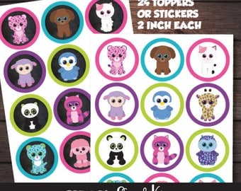 Beanie Boo Toppers, Instant download