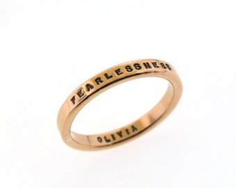 Copper Ring, Smooth Like Butter Style Posey Ring, custom made copper ring hand stamped by Kathryn Riechert, personalized jewelry