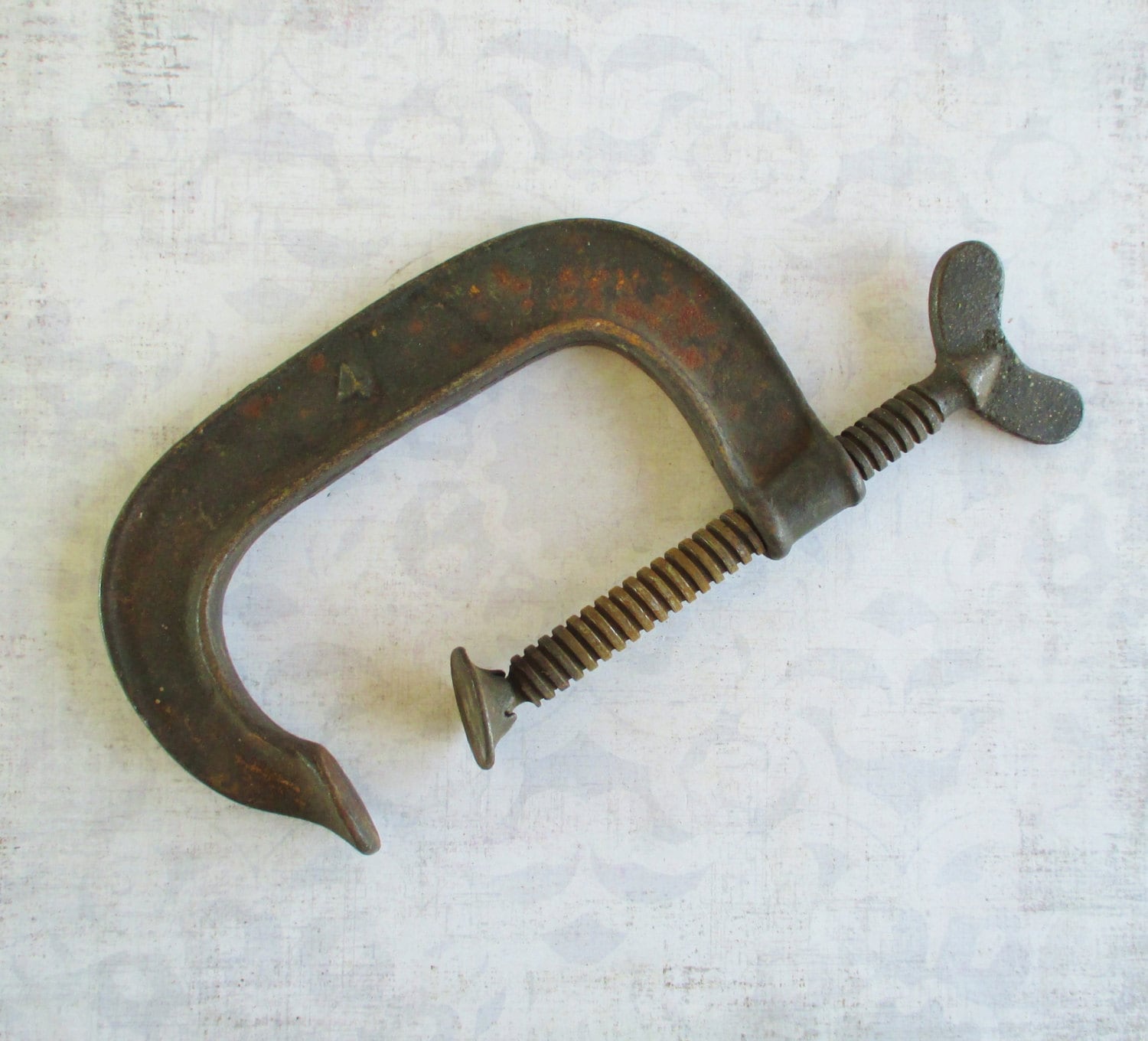 Large Vintage Cast Metal Industrial C Clamp