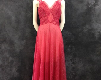 50's Schiaparelli pink with gold polka dots négligée.
