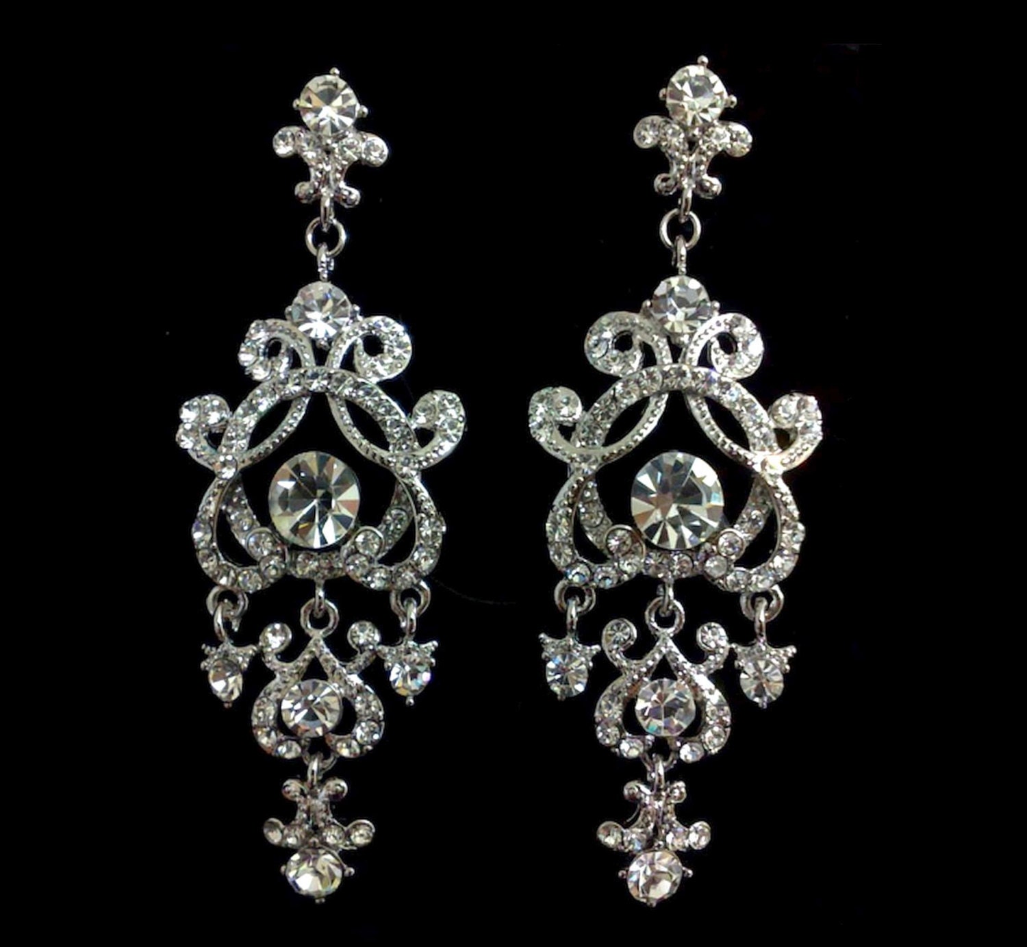 Chandelier Bridal Jewelry Set Statement Bridal Earrings