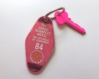 The Grand Budapest Hotel - Hotel Room Key Ring - Wes Anderson - Keychain - Laser Cut Acrylic