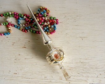 Vintage Christmas Tree Topper | Indent Topper | Silver Pink Topper