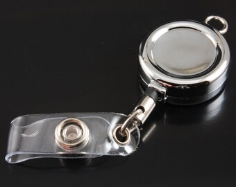Chrome retractable badge reel accessory