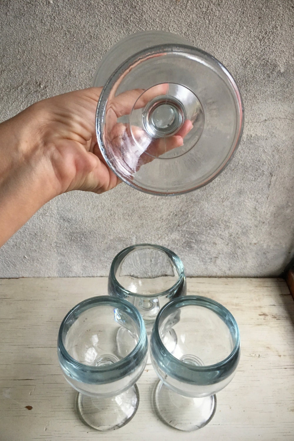 Vintage heavy duty beer goblet fishbowl glass, brony beer chalice, beer lover gift, man cave bar