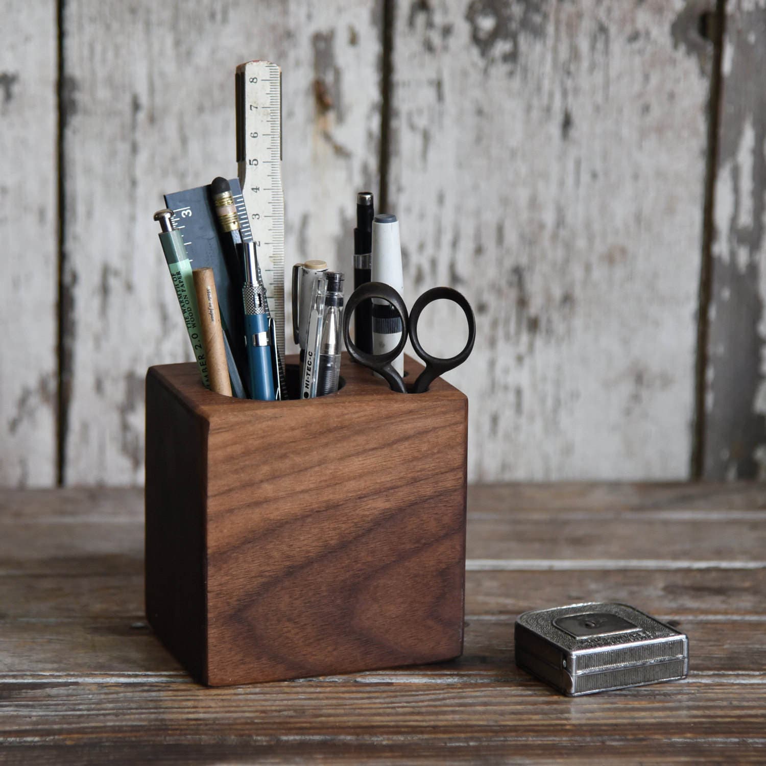Walnut Desk Caddy Small by Peg and Awl Desk Organizer Office