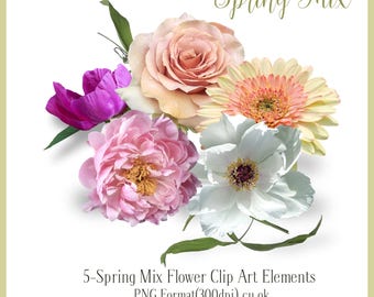 Floral Clip Art, wedding clip art , scrapbooking, decoupage, png format, cu ok, pink rose, card making, flowers png, instant download