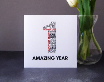 Wedding Anniversary Personalised Card - Anniversary Personalized Card - Anniversary Card for Husband - Anniversary Card for Wife