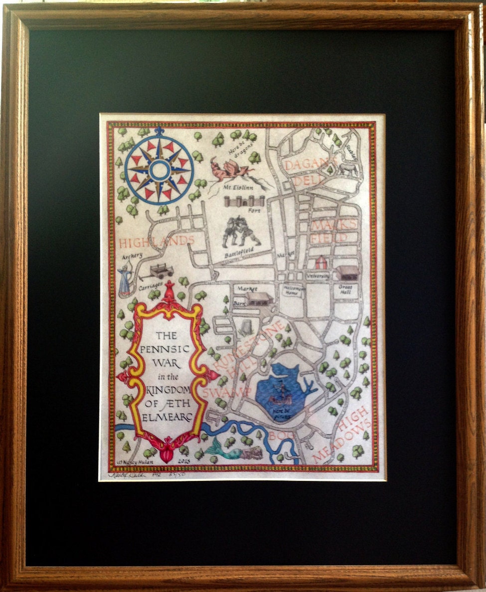 Pennsic War Map in Medieval Style Open Edition Print