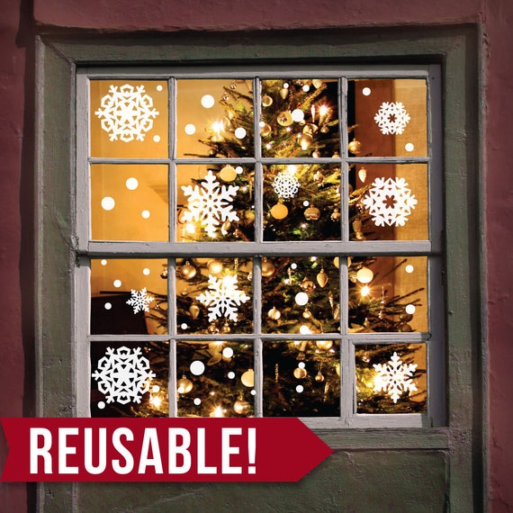 REUSABLE Window Cling Christmas Decorations Christmas