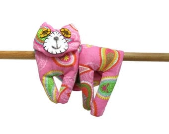 Flat Cat, Hot Cold Rice Bag, Microwave Neck Wrap, Rice Heating Pad, Hot Cold Therapy Pack, Pink Yellow Green Orange Blue #1 , Cat Lover Gift