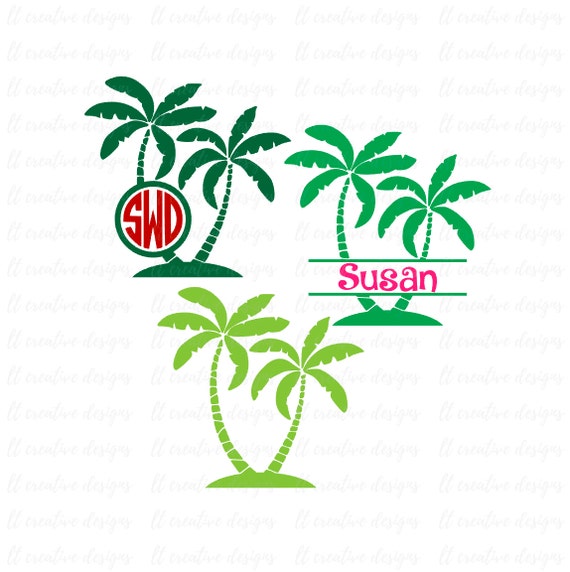 Download Palm Tree SVG Palm Tree Monogram SVG Split Monogram SVG