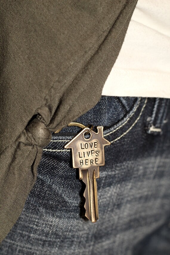 key Hand Stamped House Key Necklace House Key Ring