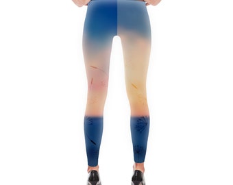 Dandelion Wish Leggings - Workout Leggings, Dandelion Yoga Leggings, Women's Leggings, Workout Clothes