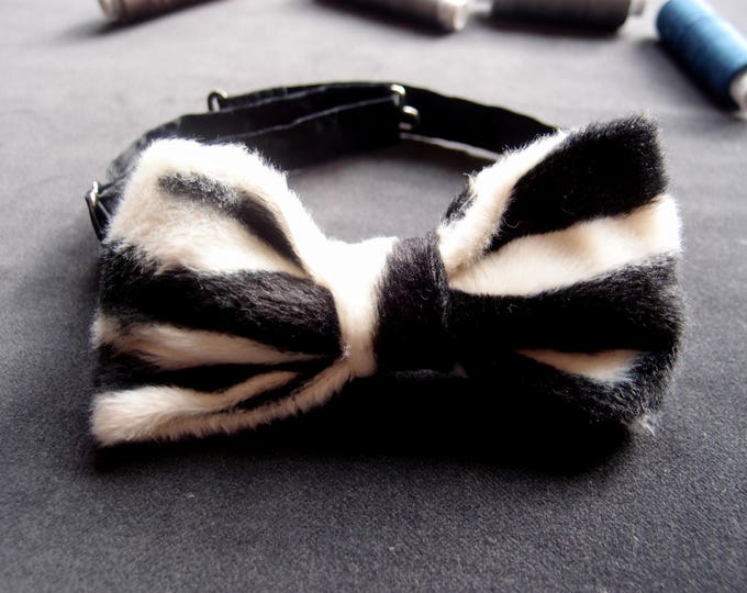 Zebra Bow Tie, Black and White Bow Tie, Wedding Bow Tie, Party Bow Tie, Unisex Bow Tie , Extravagant Bow Tie for men and women