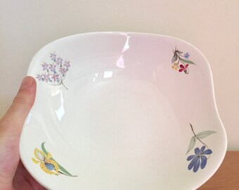 Vintage Eva Zeisel for Hallcraft Square Vegetable Bowl -- Bouquet