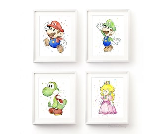 Nintendo Wall Art mario art prints | etsy Nintendo Wall Art mario art prints | etsy