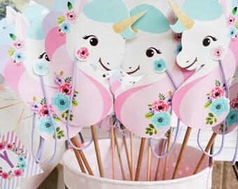 Unicorn Stick Horse Printable - Unicorn Hobby Horse - Unicorn Party Favor - Unicorn Party Game - Instant Download