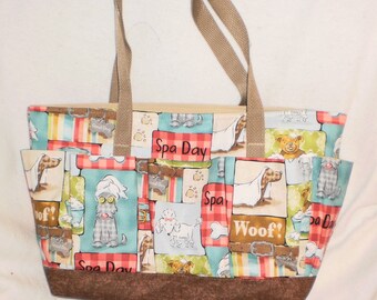 dog spa craft bag / bingo bag/ groomers bag/ knitting bag/ crochet bag/ scrapbooking bag