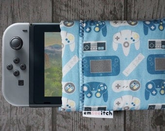 Nintendo Switch Protective Fabric Pouch Case - Variety of illustrated pattern designs to choose from!