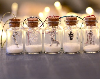 Christmas tree decorations, Christmas tree ornaments, glitter bottles, Christmas gift, Christmas decoration, DIY kit, Christmas ornaments