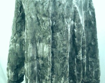 Chinchilla La Maison De La Fausse Fourrure Paris Designer Faux Animal Fur Coat Full Car Grey Gray Silver Womens Size Large Extra Lg Plus