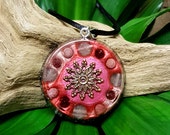 LOVE Orgone Pendant – Rose Quartz, Garnet and Rhodonite – Love, Romance, Heart Chakra Opening, Self-Love - Large